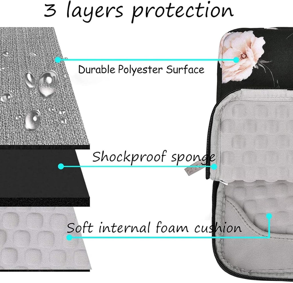 Laptop Sleeve Compatible with Macbook Air/Pro, 13-13.3 Inch Notebook, Compatible with Macbook Pro 14 Inch M4 M3 M2 M1 Chip Pro Max 2024-2021, Polyester Camellia Multifunctional Briefcase Bag