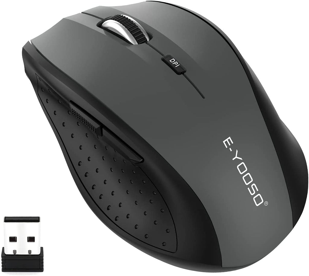 Wireless Mouse for Laptop, Portable Optical Computer Mouse, 6 Buttons, Cordless 2.4Ghz with USB Receiver, 5-Level 4800 DPI, 18 Months Battery Life, for PC, Chromebook, Windows, Mac