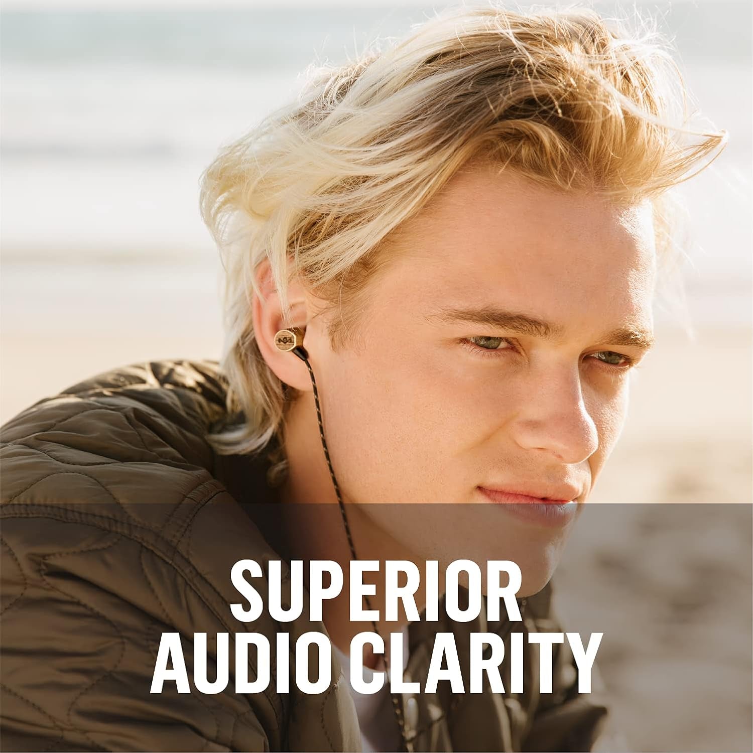House of  Uplift 2: Wired Earphones with Microphone and Sustainable Materials (Black)