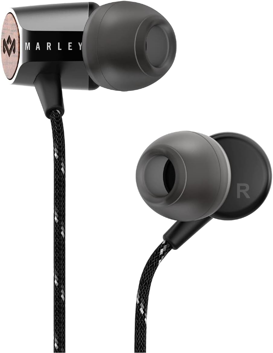 House of  Uplift 2: Wired Earphones with Microphone and Sustainable Materials (Black)