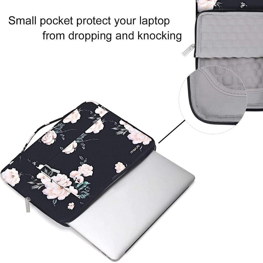 Laptop Sleeve Compatible with Macbook Air/Pro, 13-13.3 Inch Notebook, Compatible with Macbook Pro 14 Inch M4 M3 M2 M1 Chip Pro Max 2024-2021, Polyester Camellia Multifunctional Briefcase Bag